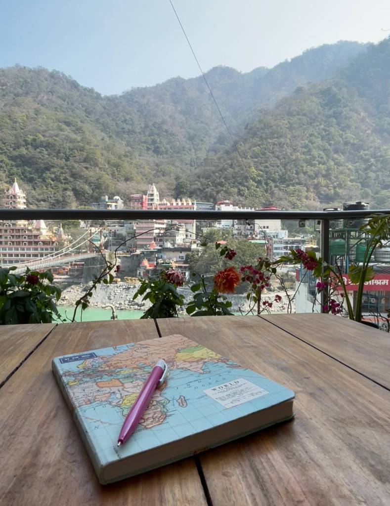 Journal overlooking Rishikesh